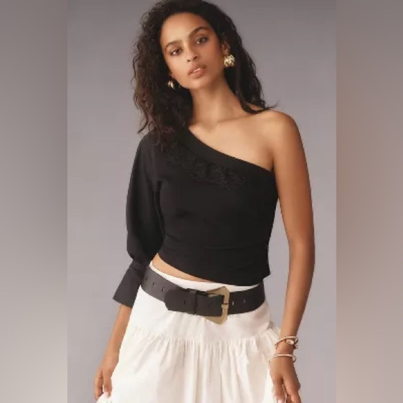 Anthropologie | BY ANTHROPOLOGIE ONE-SHOULDER PUFF-SLEEVE TOP - Picture 2 of 2